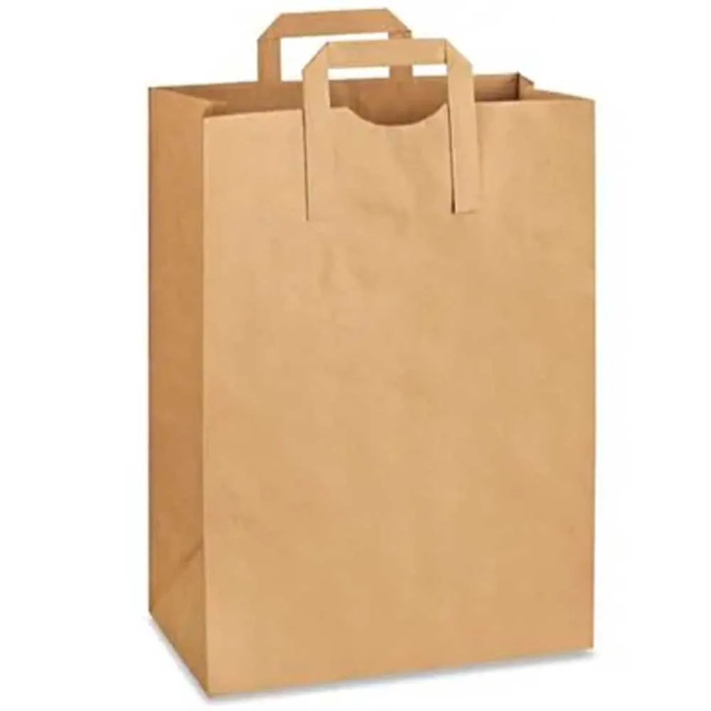 12'' x 7'' x 17'' Kraft Flat Handle Bags 300/case