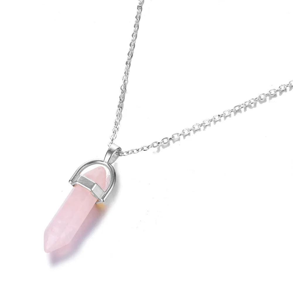 2021 IPARAM Fashion Trend Crystals Necklace Bohemian Hexagon Opal Pendant Necklace
