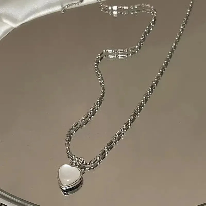 9 Pcs Simple Choker Necklaces for Women Fashion Love Heart Star Pendant Jewelry Gift