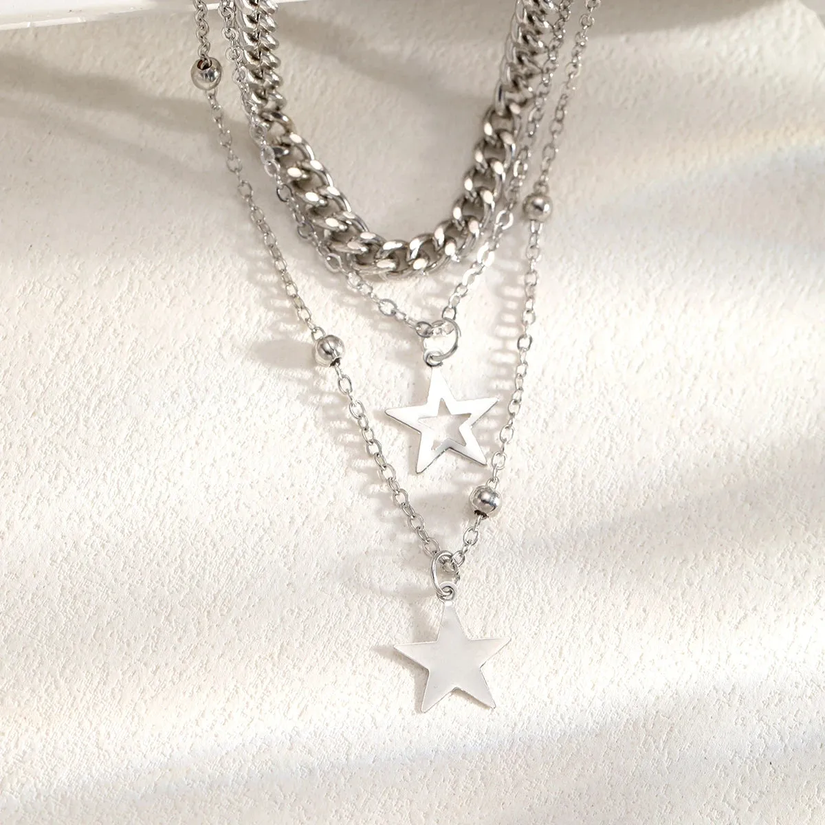 9 Pcs Simple Choker Necklaces for Women Fashion Love Heart Star Pendant Jewelry Gift