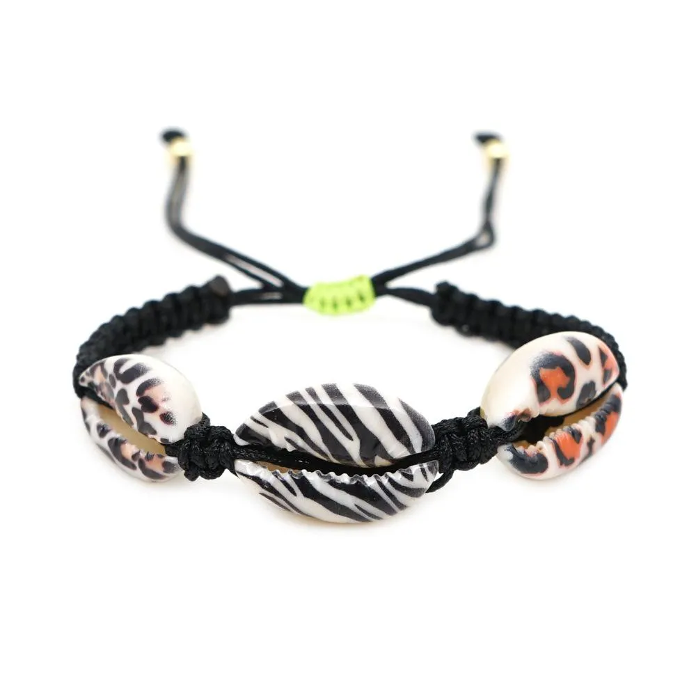 Adjustable Animal Print Shell Bracelets