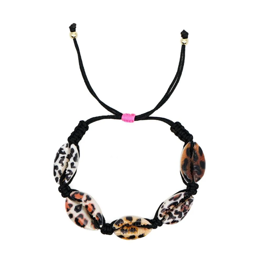 Adjustable Animal Print Shell Bracelets