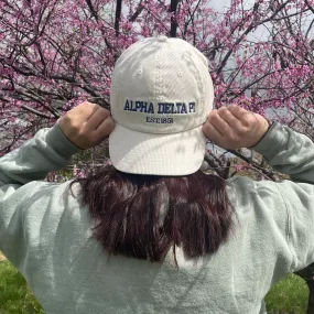 Alpha Delta Pi Embroidered Embroidered Corduroy Hat