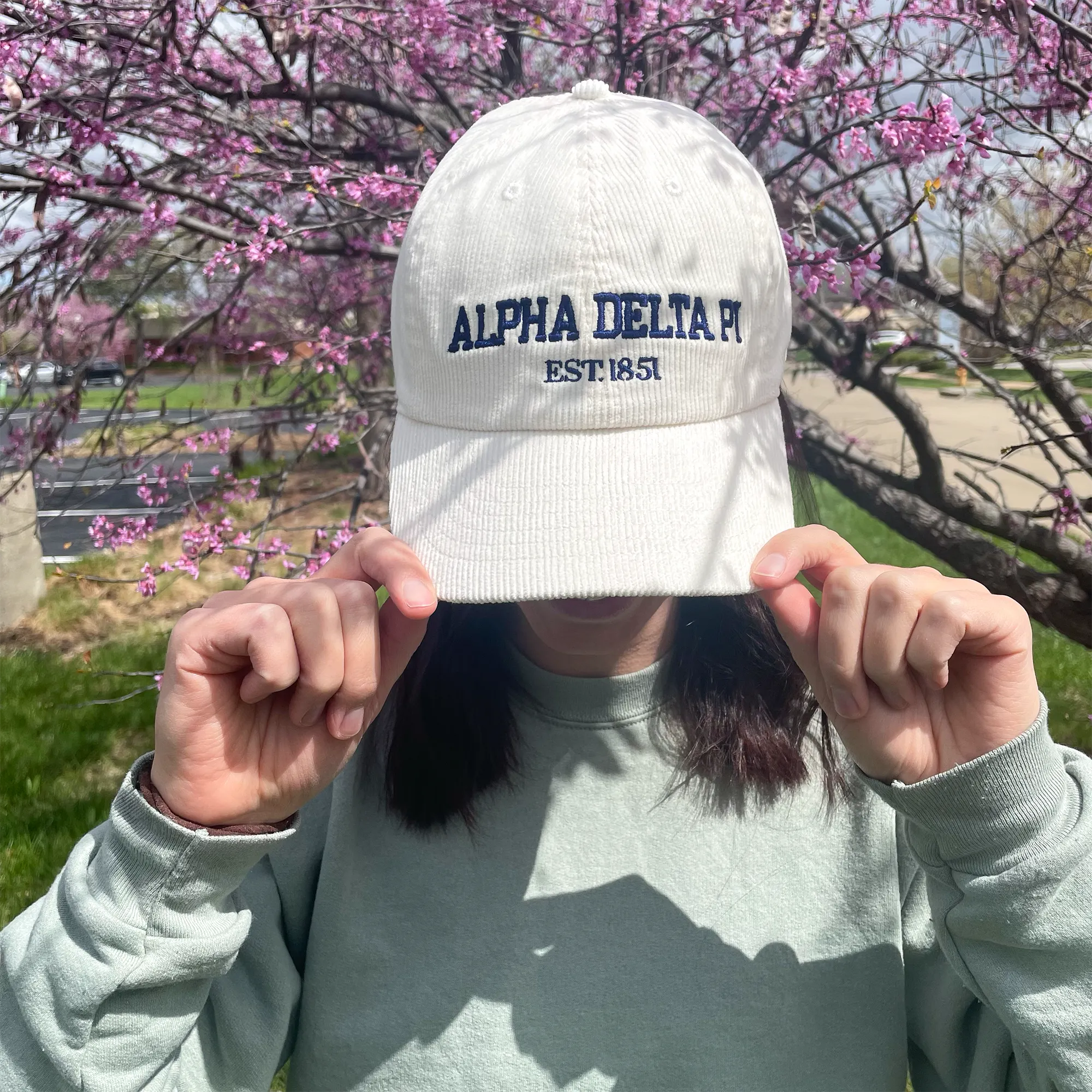 Alpha Delta Pi Embroidered Embroidered Corduroy Hat