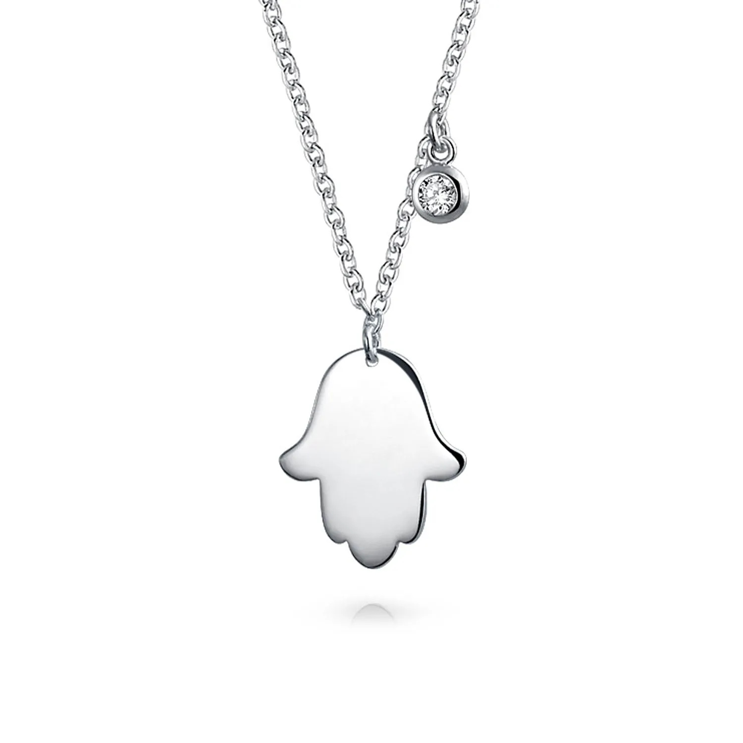 Amulet Talisman Hamsa Hand Aum Om Pendant Necklace in Sterling Silver