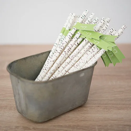 Birch Bark Print Paper Straws (pack of 25)