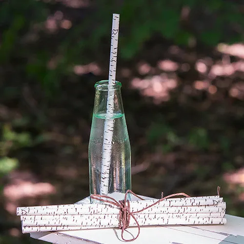 Birch Bark Print Paper Straws (pack of 25)
