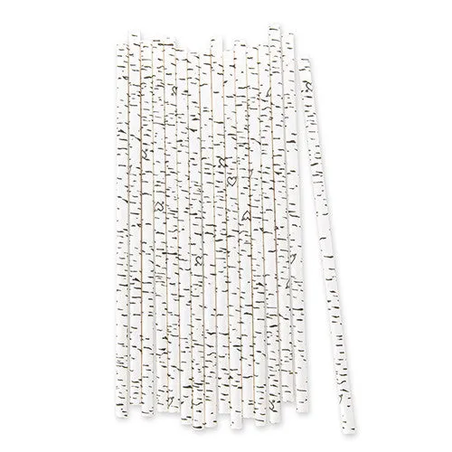 Birch Bark Print Paper Straws (pack of 25)