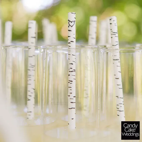 Birch Bark Print Paper Straws (pack of 25)