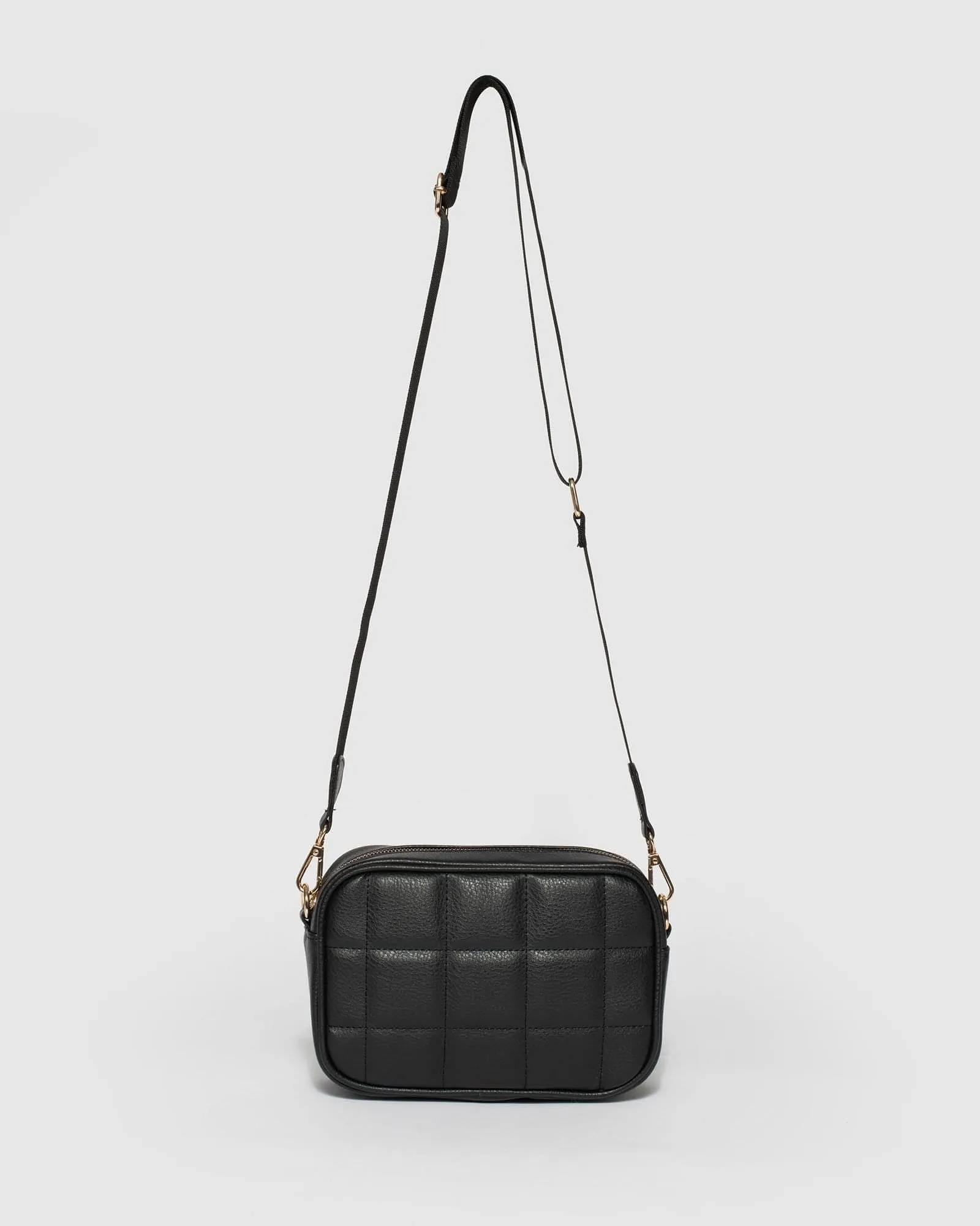 Black Amy Quilted Crossbody Bag