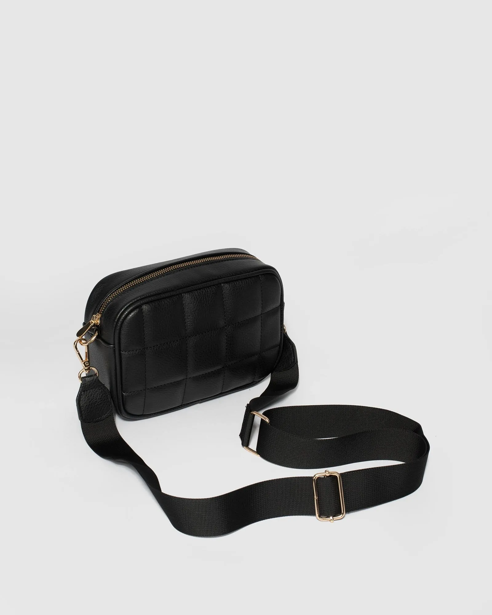 Black Amy Quilted Crossbody Bag
