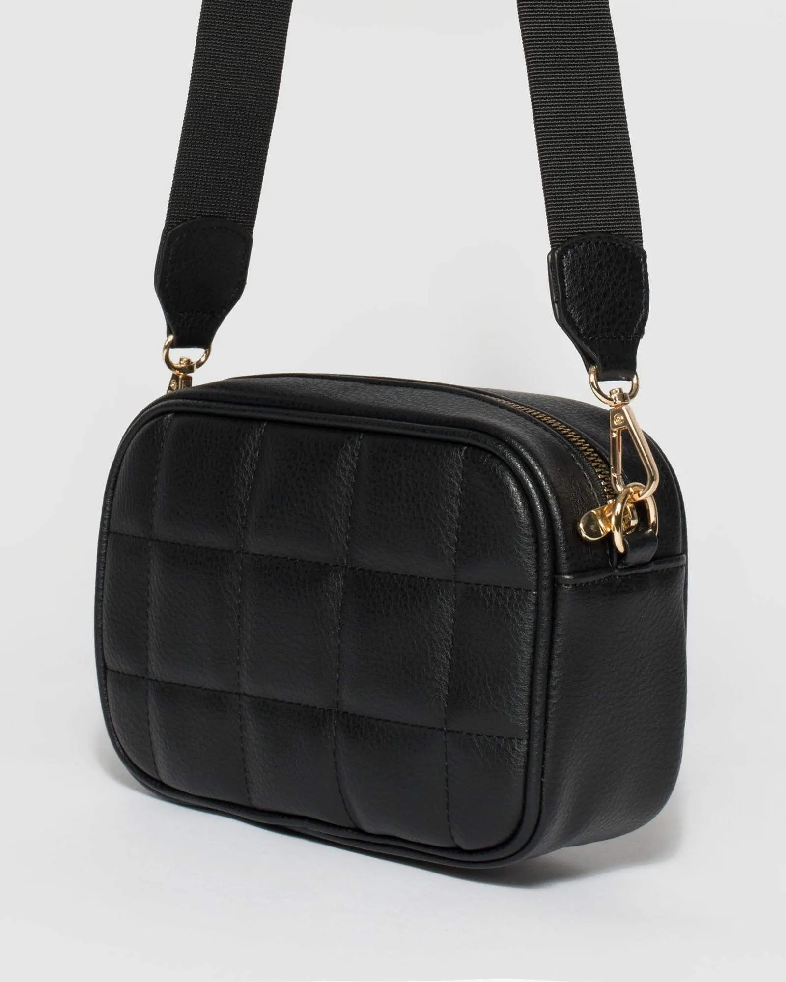 Black Amy Quilted Crossbody Bag