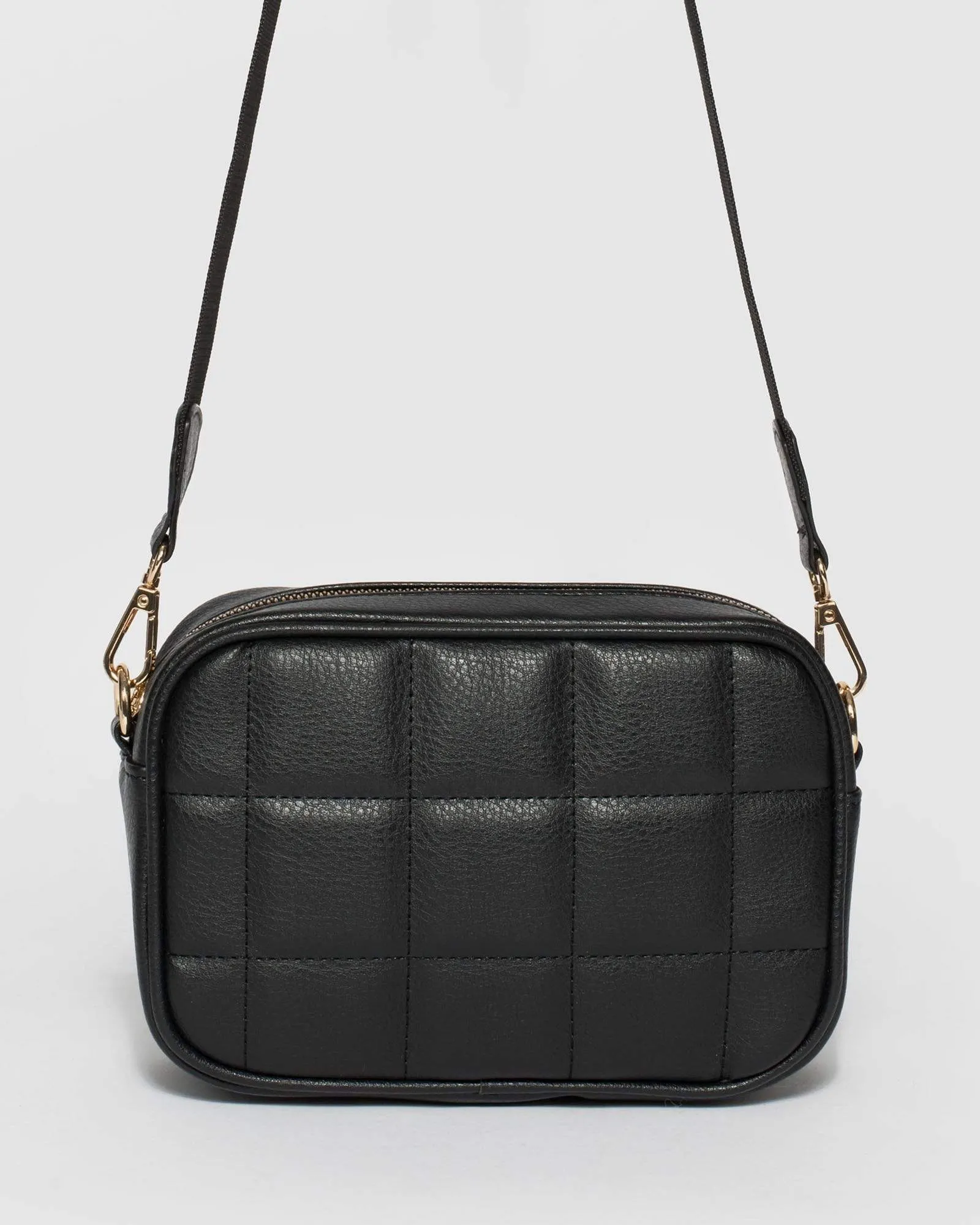 Black Amy Quilted Crossbody Bag