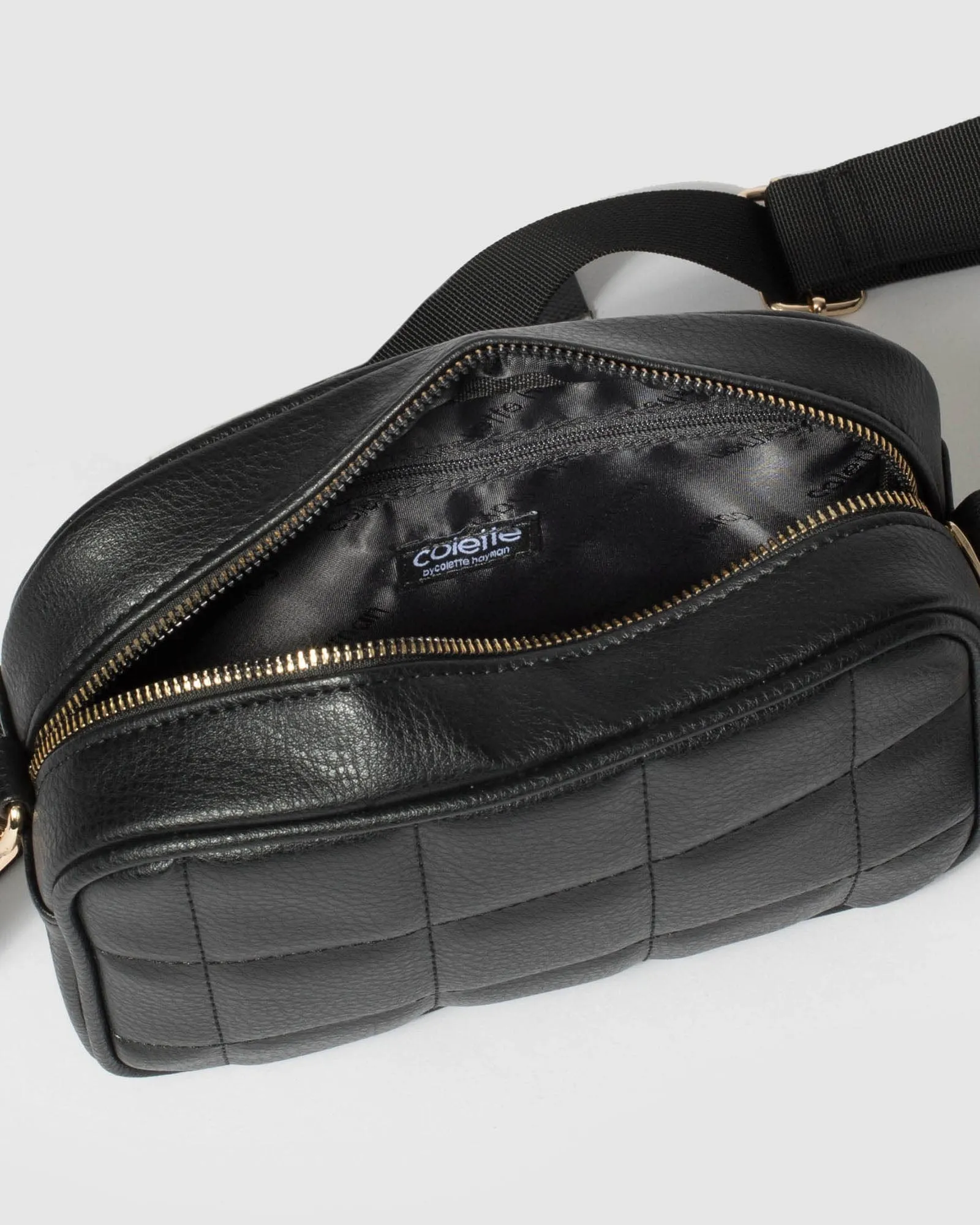Black Amy Quilted Crossbody Bag
