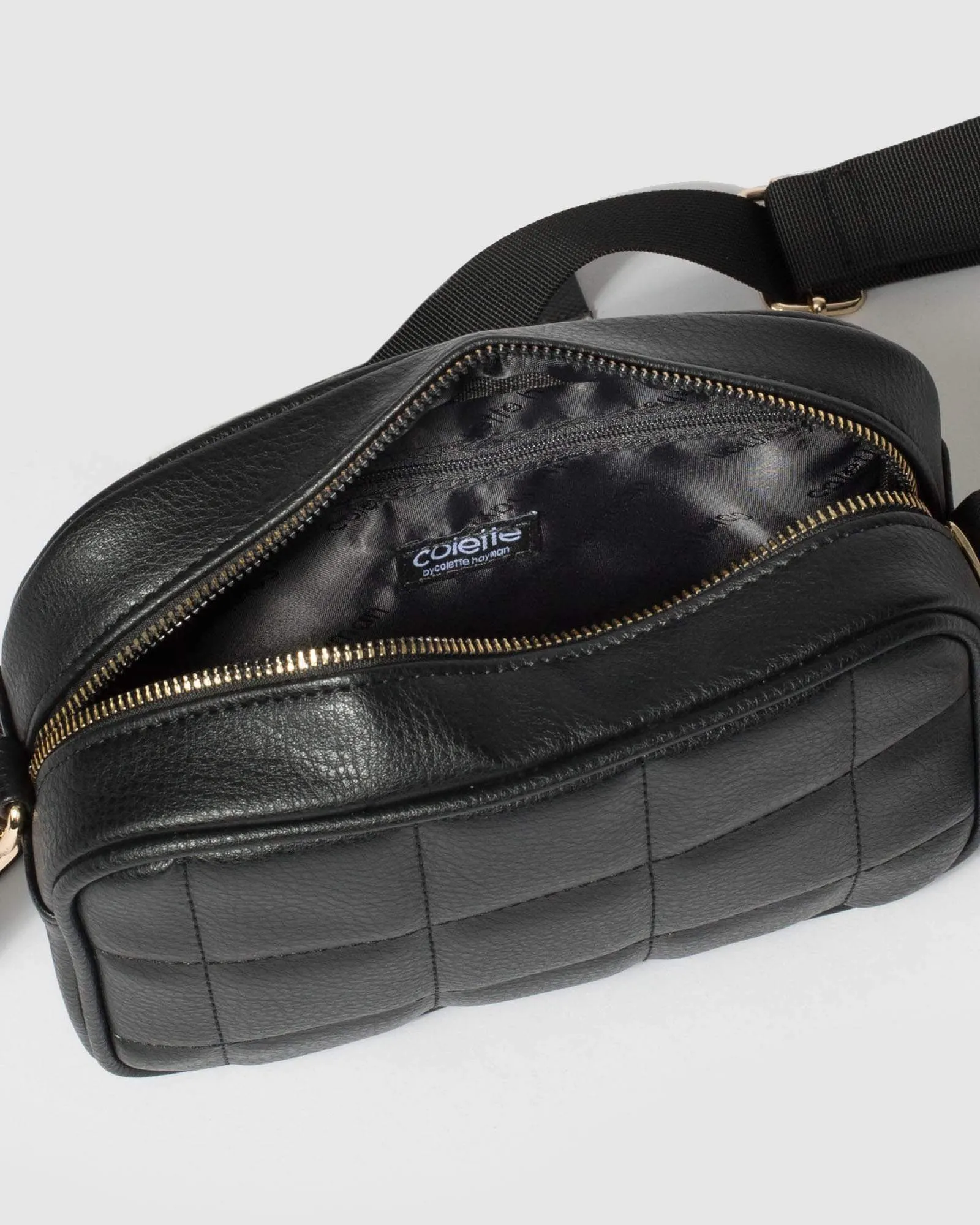 Black Amy Quilted Crossbody Bag