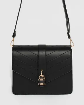 Black Andela Lock Crossbody Bag