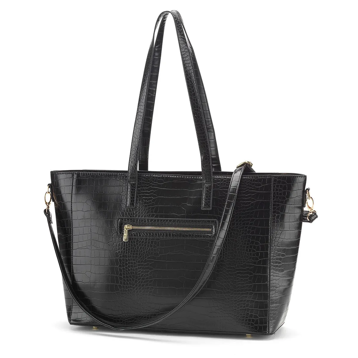 Black Crocodile Michelle Work Purse by Viv &  Lou