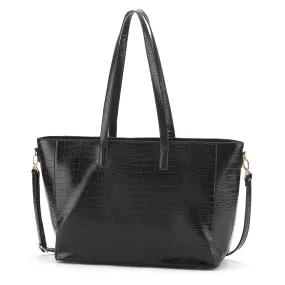 Black Crocodile Michelle Work Purse by Viv &  Lou