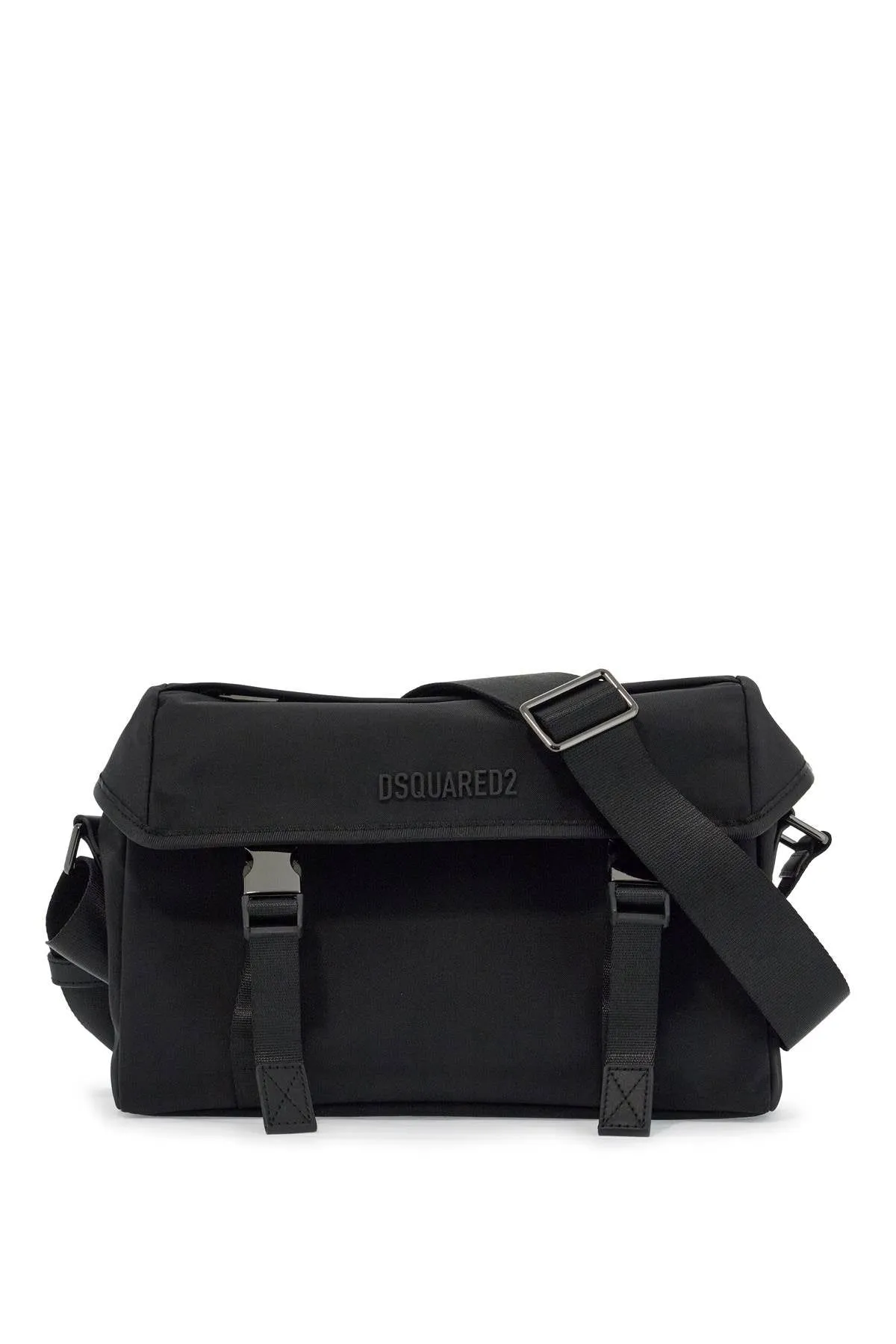 BLACK SHOULDER BAG IN POLYAMIDE WITH SPACIOUS COMPARTMENT