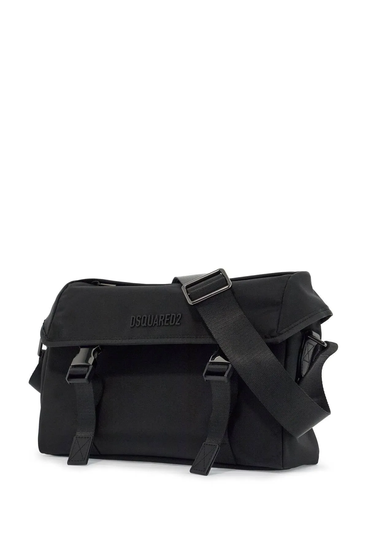 BLACK SHOULDER BAG IN POLYAMIDE WITH SPACIOUS COMPARTMENT