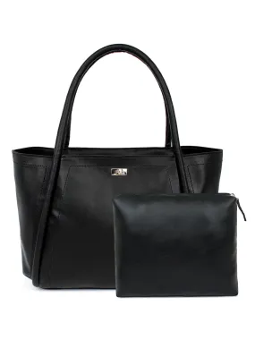 Black Spacious Tote Bag in Bag