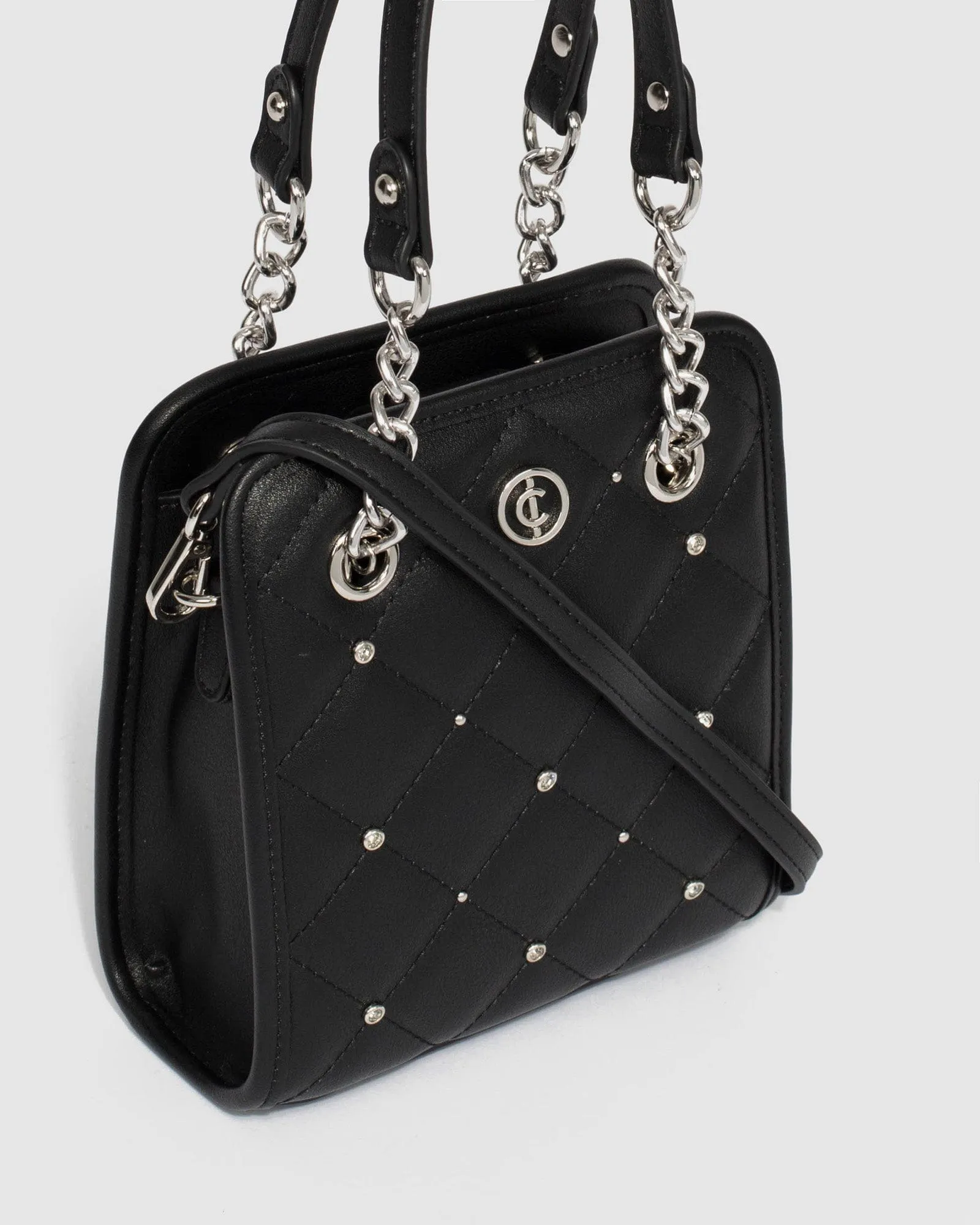 Black Tadda Stud Tote Bag