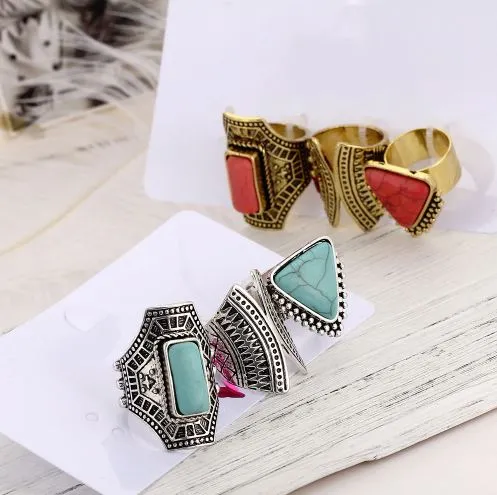 Boho 3 piece ring set
