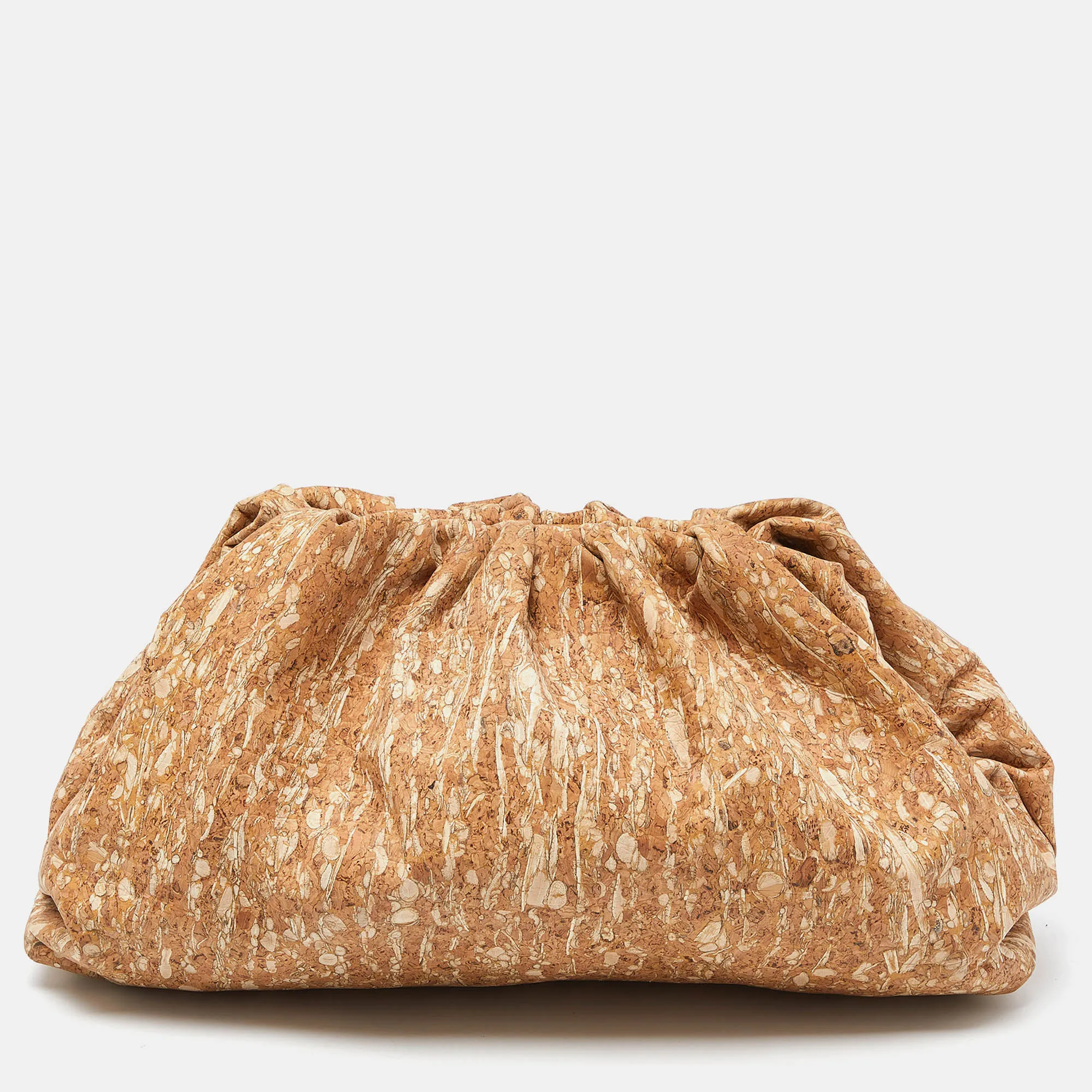 BOTTEGA VENETA Beige Leather The Cork Pouch Clutch