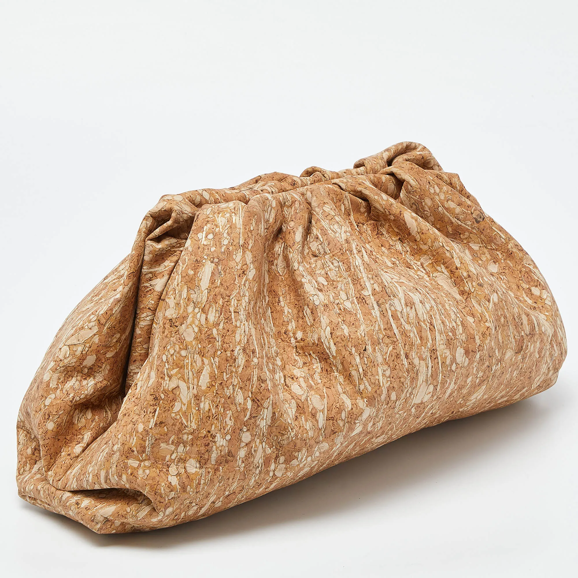 BOTTEGA VENETA Beige Leather The Cork Pouch Clutch