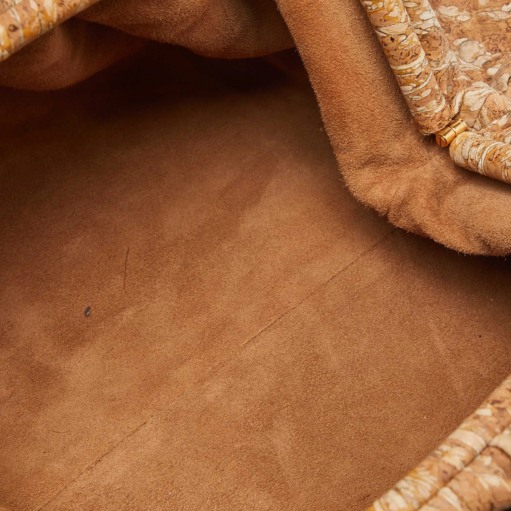 BOTTEGA VENETA Beige Leather The Cork Pouch Clutch