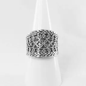 Broad Ornamental Filigree Ring