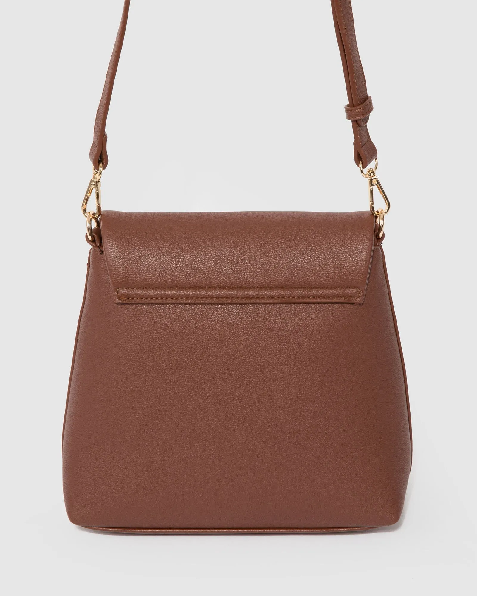 Brown Chloe Flap Over Crossbody Bag