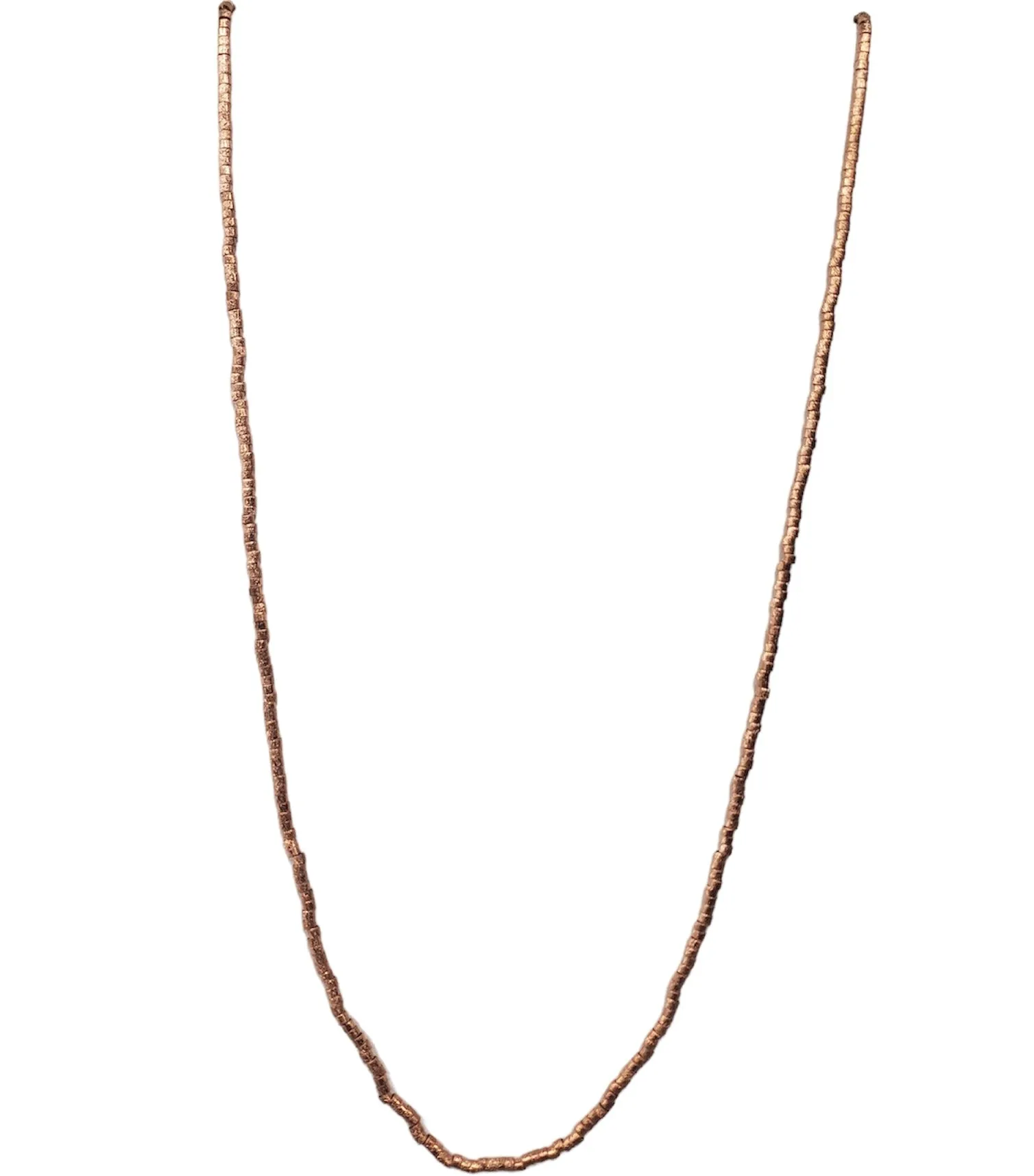 Brushed Rose Gold Tube Necklace