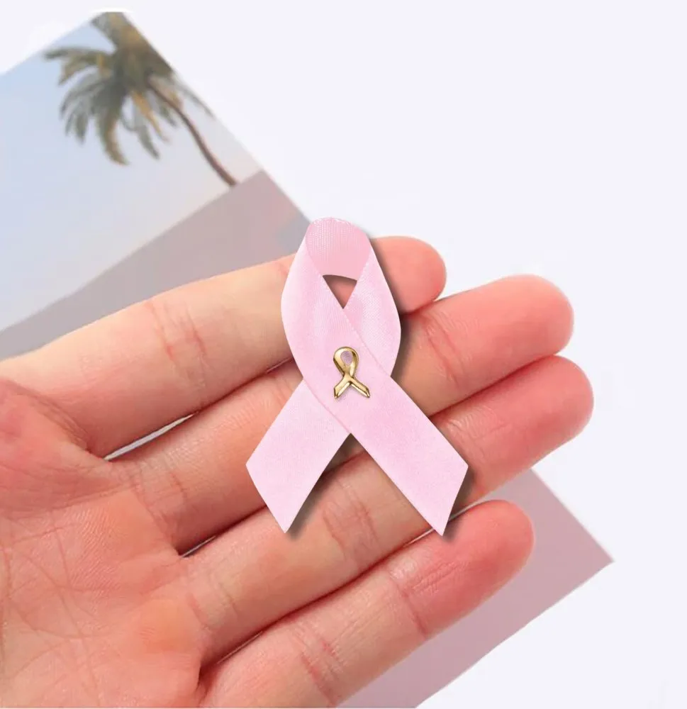 Bulk Satin Breast Cancer Awareness Ribbon Pins