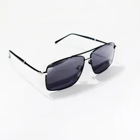 Chokore Sleek Rectangular Sunglasses with UV Protection (Black)