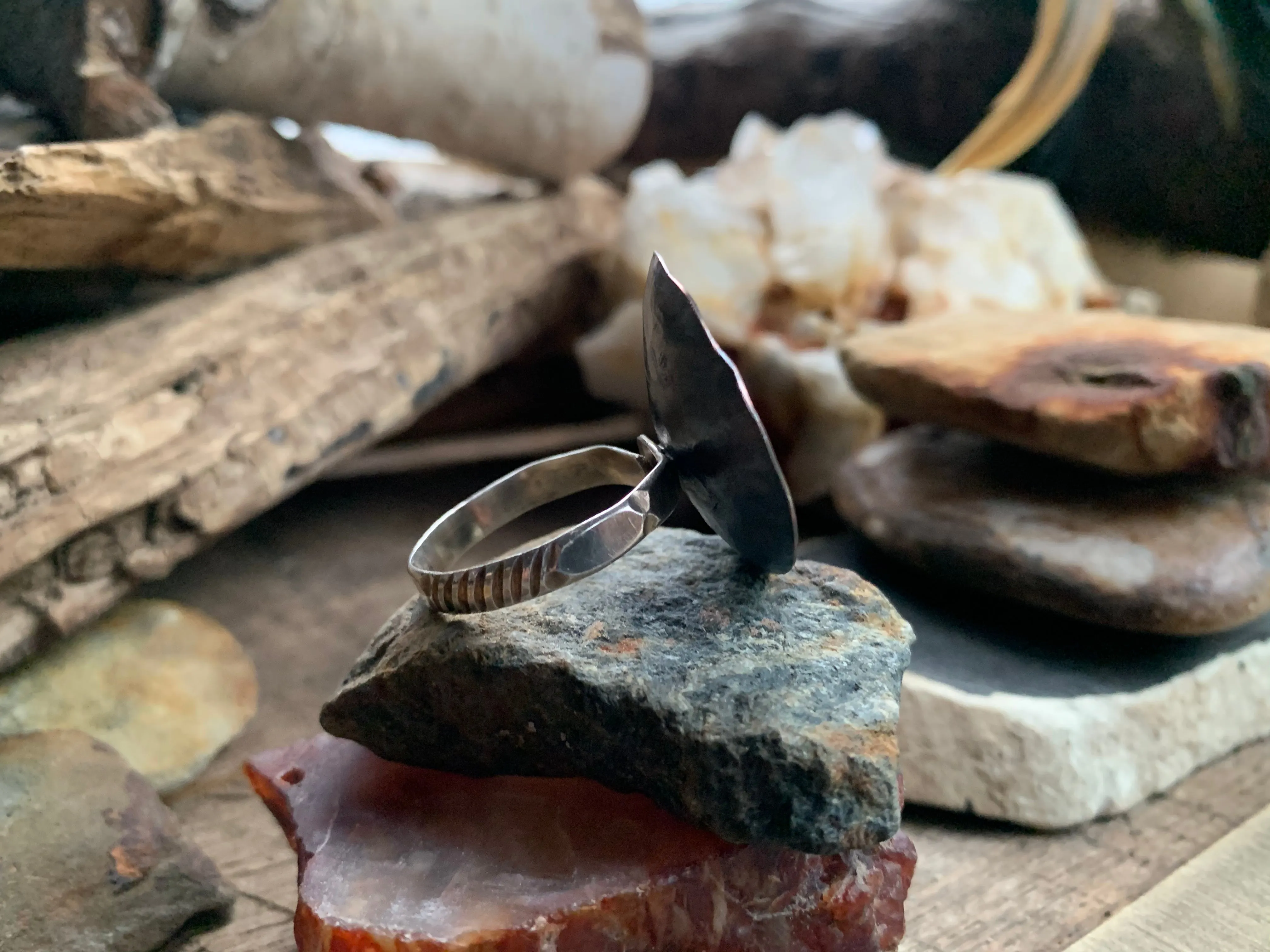 Disc Ring Copper and Sterling Silver C