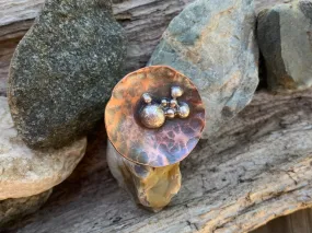 Disc Ring Copper and Sterling Silver C