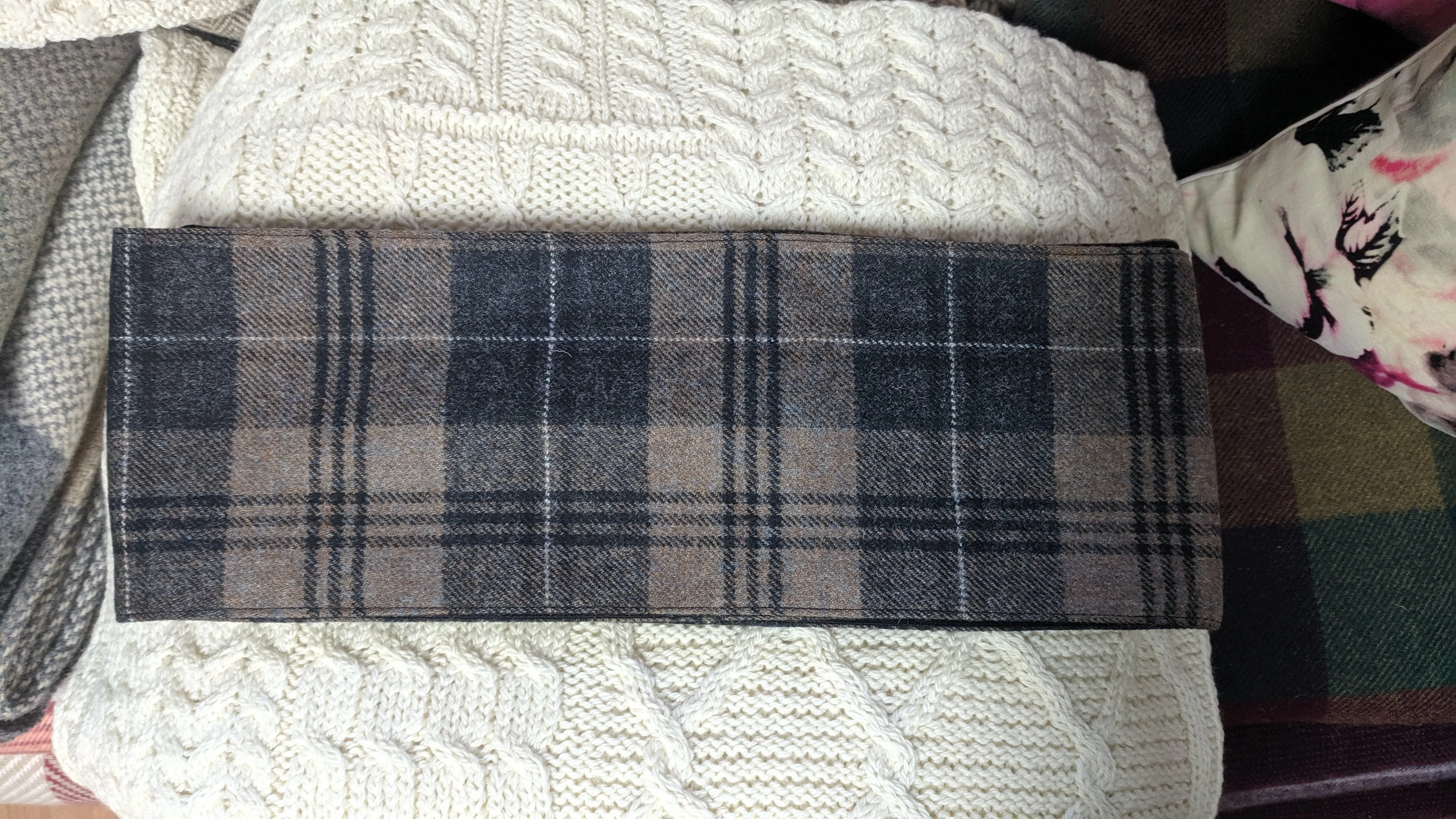 Donegal Tweed Scarf with Corduroy Lining