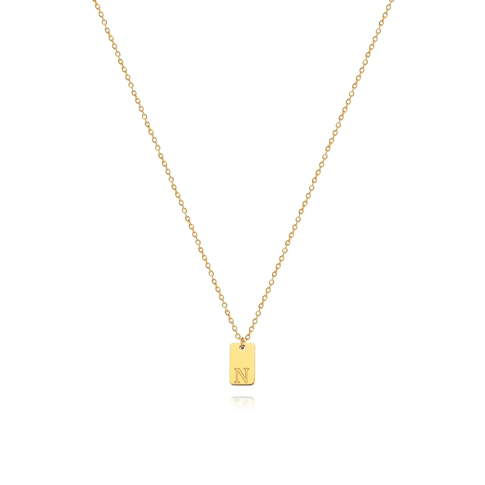 Engraved Initial Letter Necklaces For Women Tiny Stainless Steel Square Pendant Necklace Aesthetic Birthday Jewelry Gift 2023