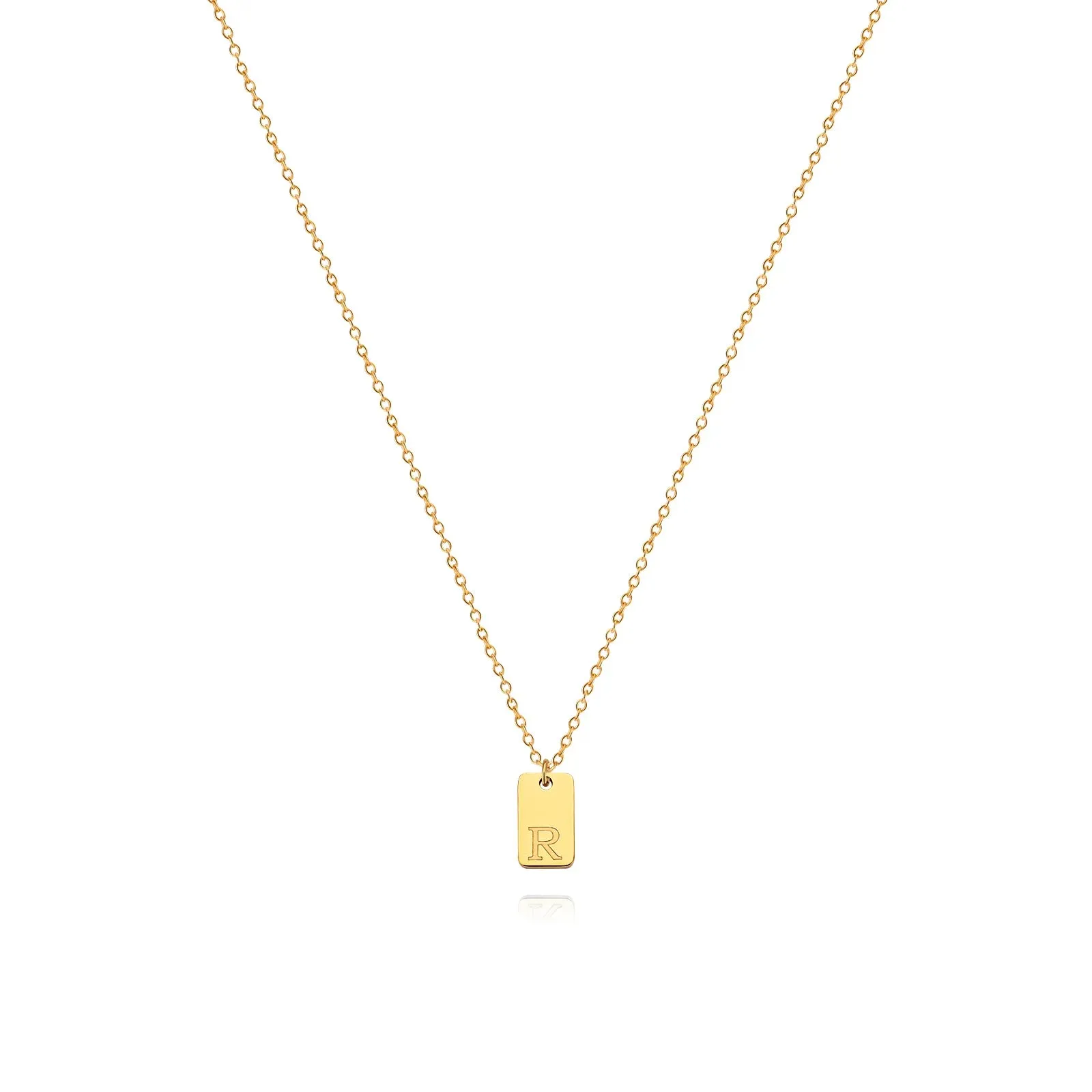 Engraved Initial Letter Necklaces For Women Tiny Stainless Steel Square Pendant Necklace Aesthetic Birthday Jewelry Gift 2023