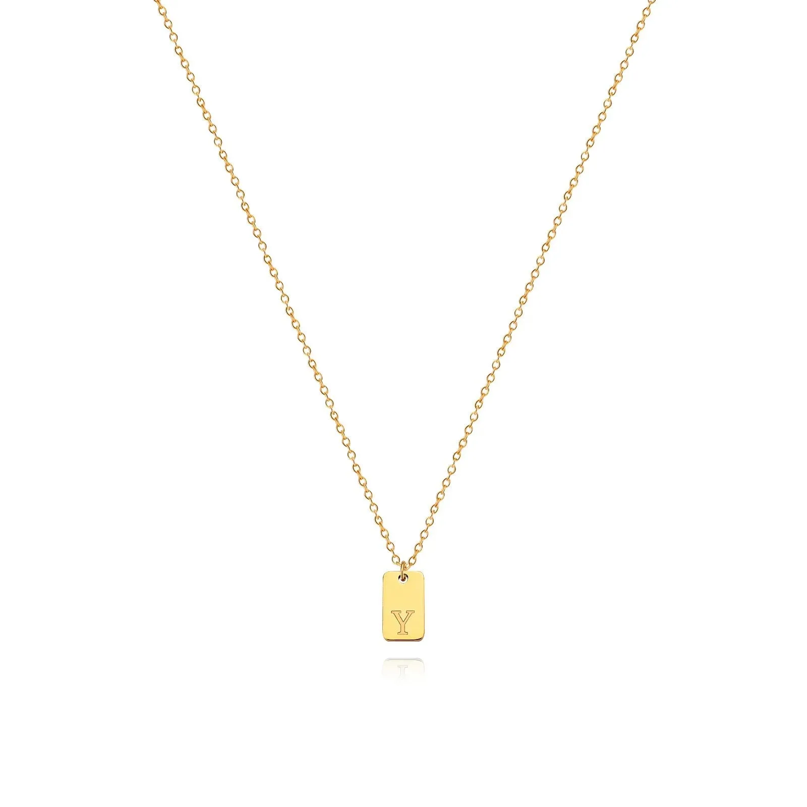 Engraved Initial Letter Necklaces For Women Tiny Stainless Steel Square Pendant Necklace Aesthetic Birthday Jewelry Gift 2023