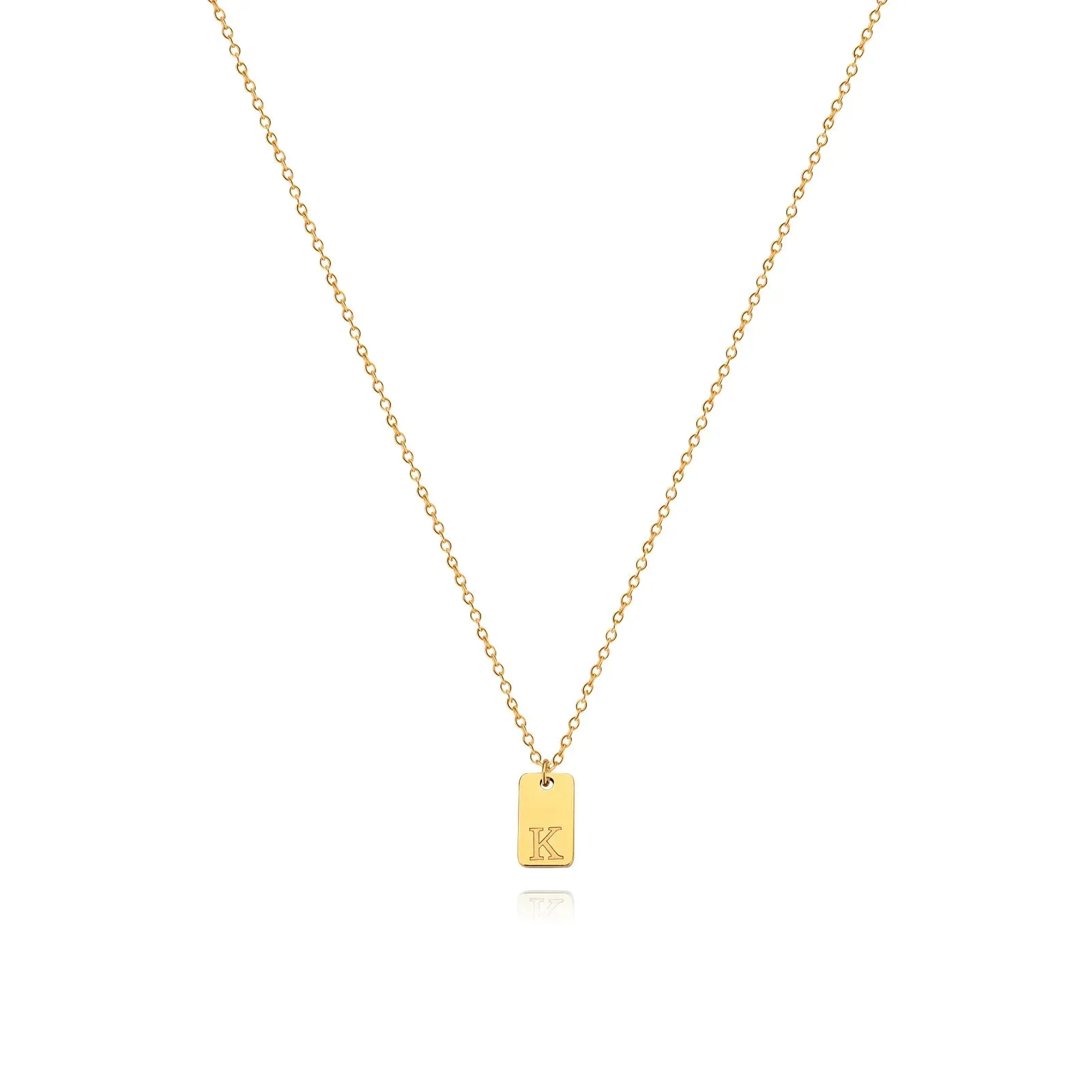 Engraved Initial Letter Necklaces For Women Tiny Stainless Steel Square Pendant Necklace Aesthetic Birthday Jewelry Gift 2023