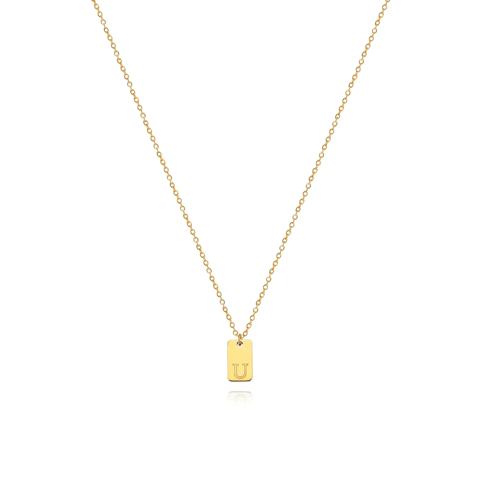 Engraved Initial Letter Necklaces For Women Tiny Stainless Steel Square Pendant Necklace Aesthetic Birthday Jewelry Gift 2023