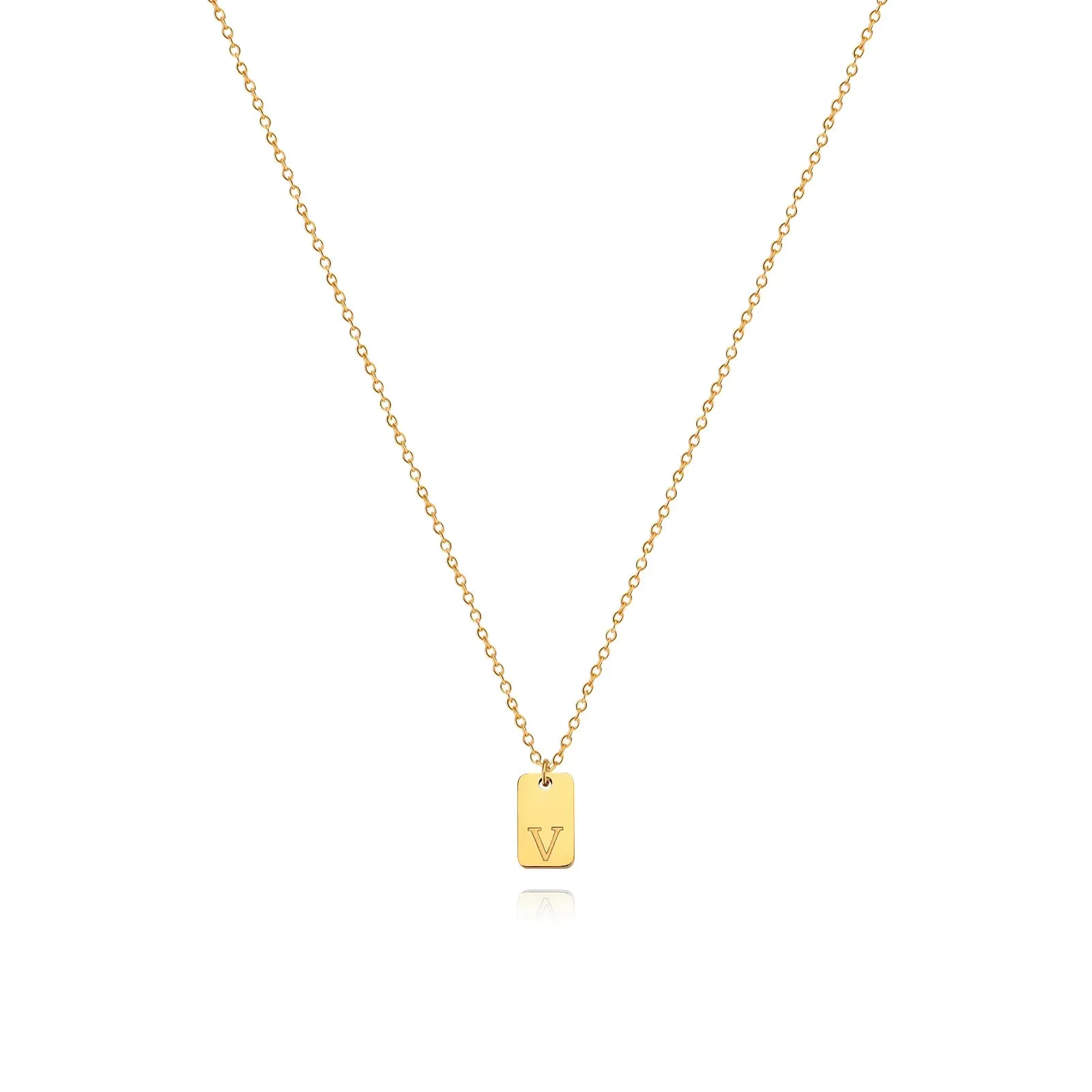 Engraved Initial Letter Necklaces For Women Tiny Stainless Steel Square Pendant Necklace Aesthetic Birthday Jewelry Gift 2023