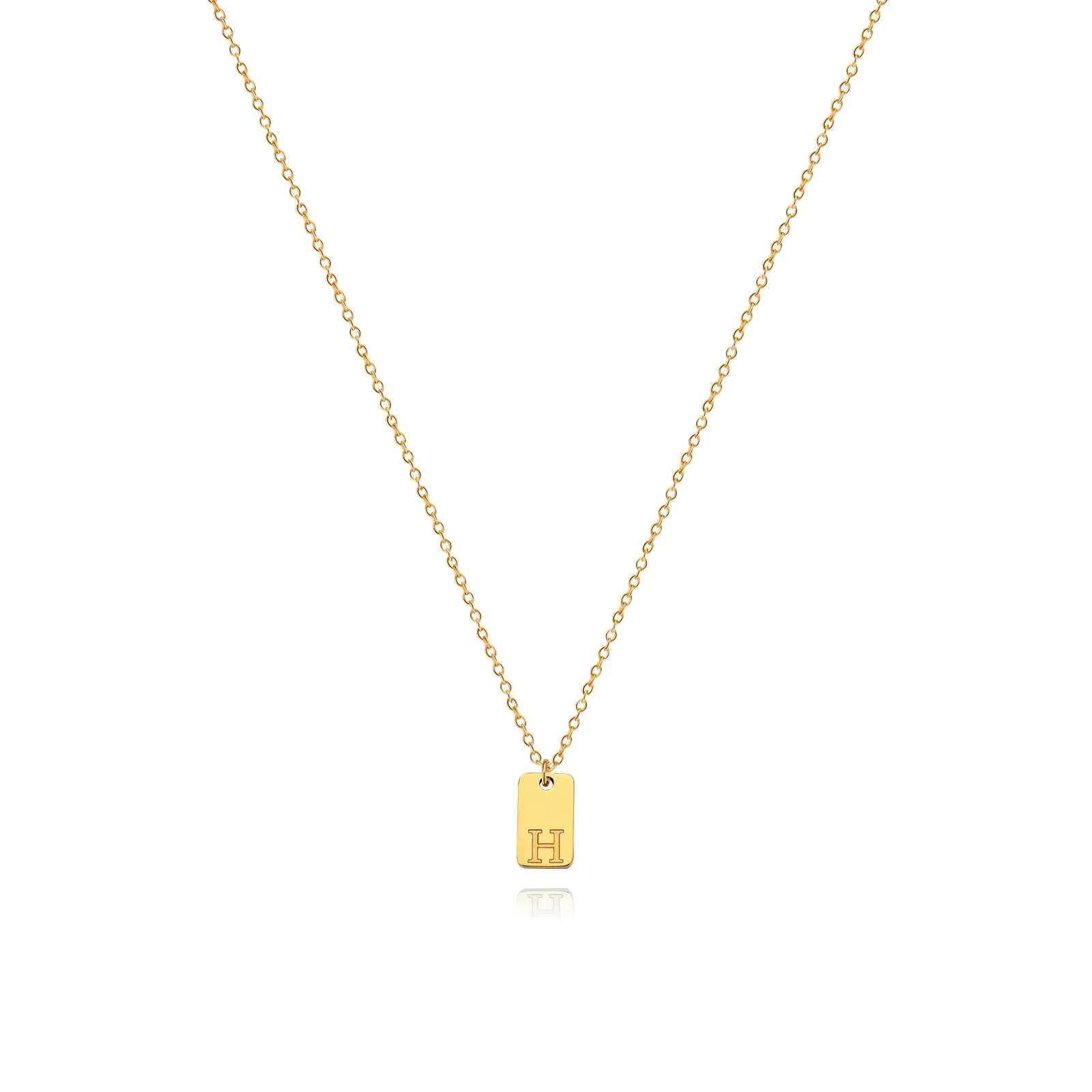 Engraved Initial Letter Necklaces For Women Tiny Stainless Steel Square Pendant Necklace Aesthetic Birthday Jewelry Gift 2023