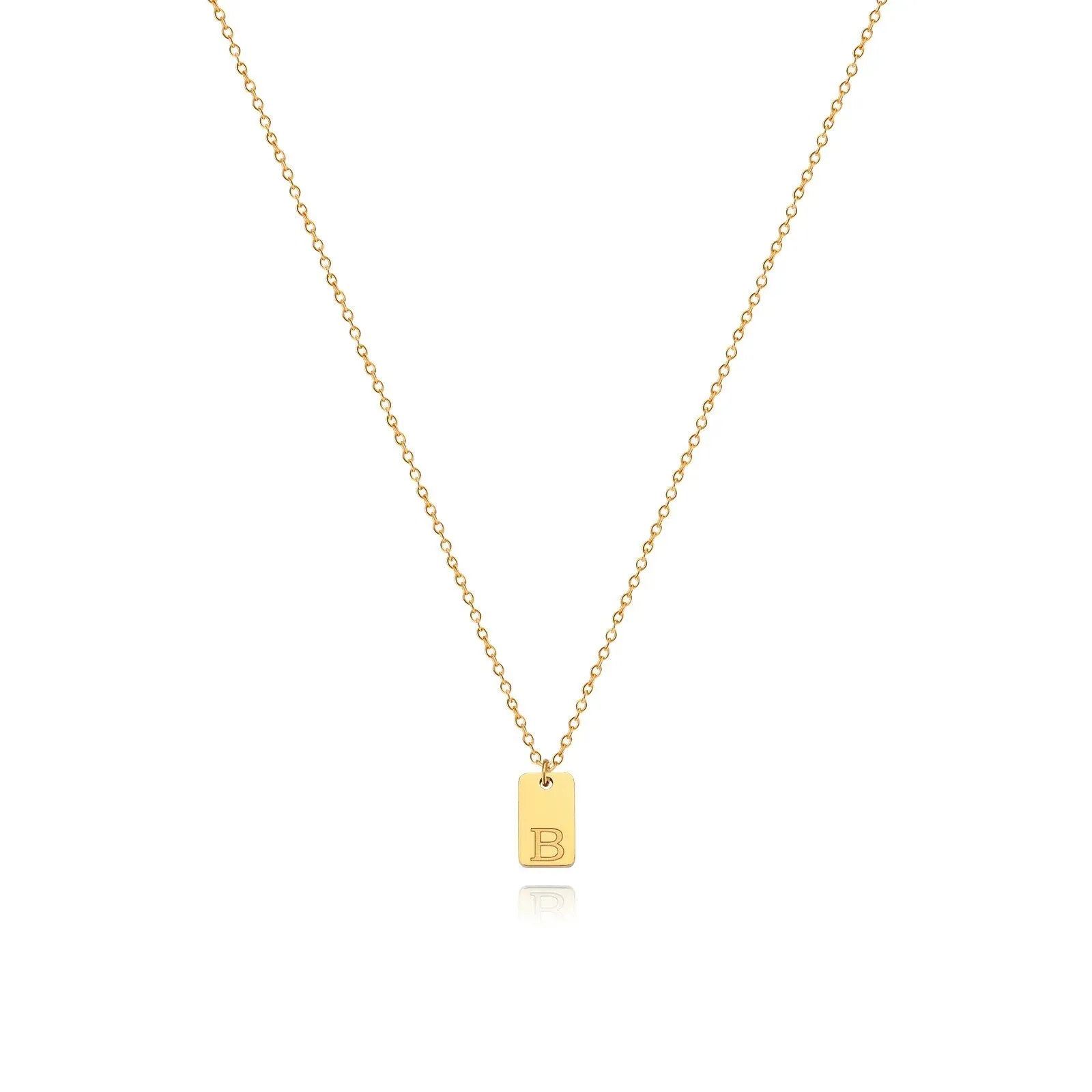 Engraved Initial Letter Necklaces For Women Tiny Stainless Steel Square Pendant Necklace Aesthetic Birthday Jewelry Gift 2023