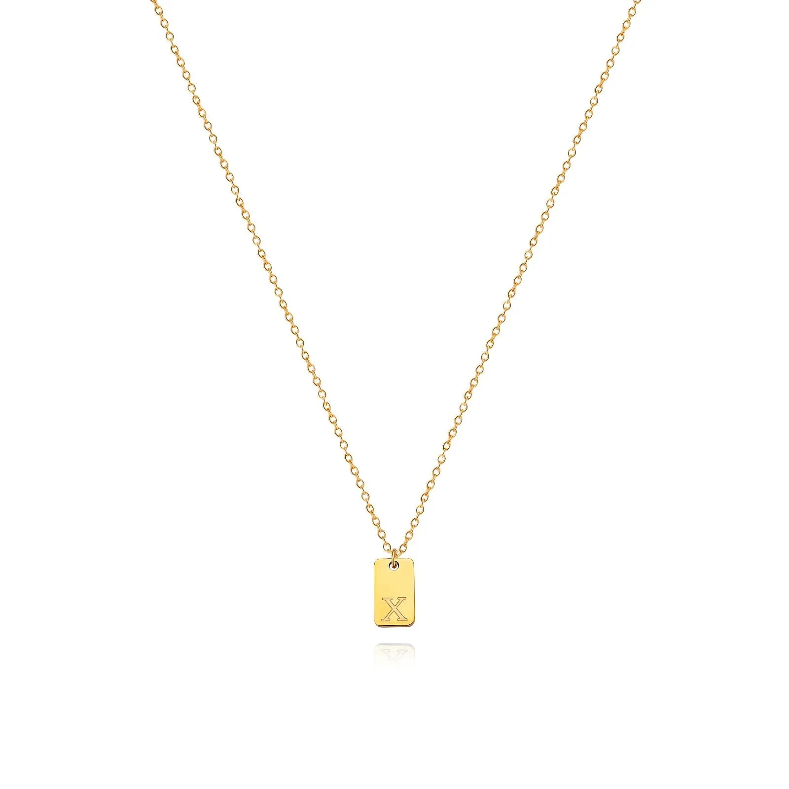 Engraved Initial Letter Necklaces For Women Tiny Stainless Steel Square Pendant Necklace Aesthetic Birthday Jewelry Gift 2023
