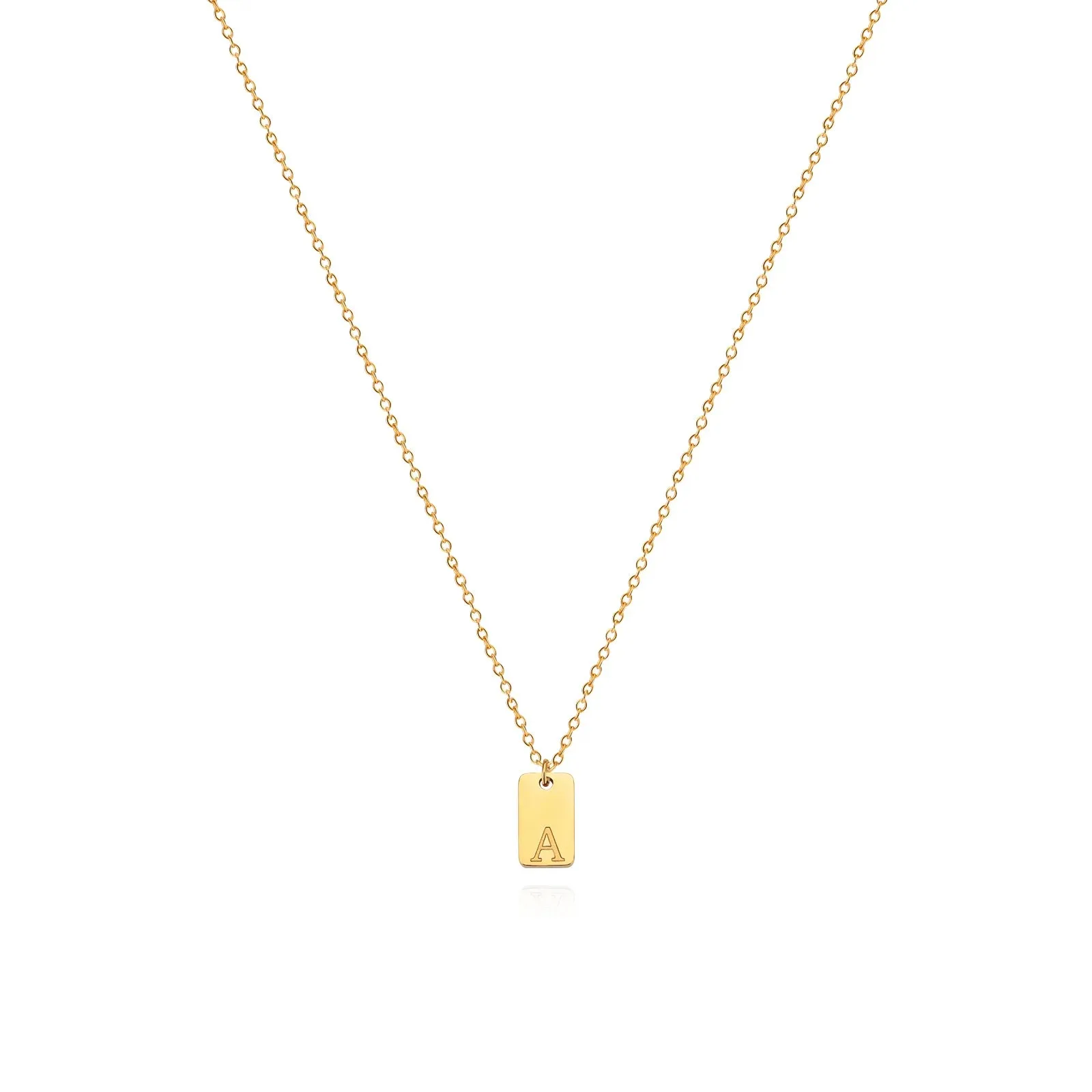 Engraved Initial Letter Necklaces For Women Tiny Stainless Steel Square Pendant Necklace Aesthetic Birthday Jewelry Gift 2023