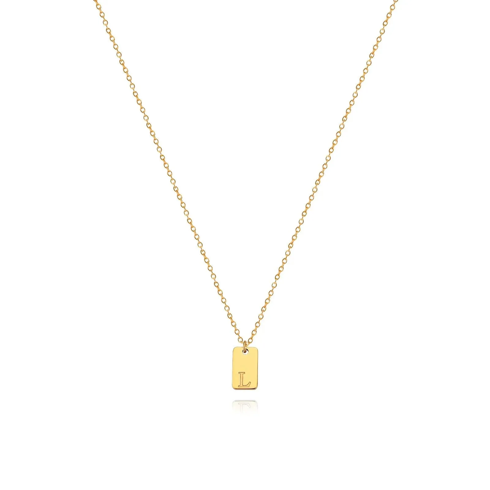 Engraved Initial Letter Necklaces For Women Tiny Stainless Steel Square Pendant Necklace Aesthetic Birthday Jewelry Gift 2023