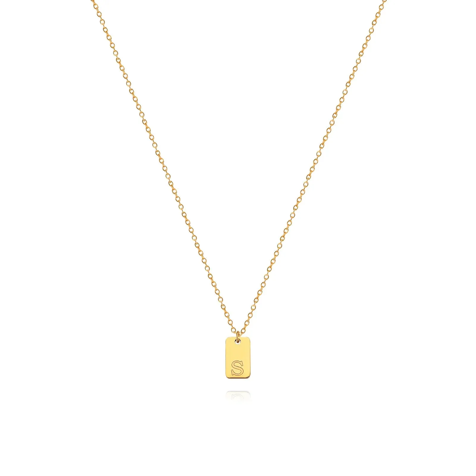 Engraved Initial Letter Necklaces For Women Tiny Stainless Steel Square Pendant Necklace Aesthetic Birthday Jewelry Gift 2023
